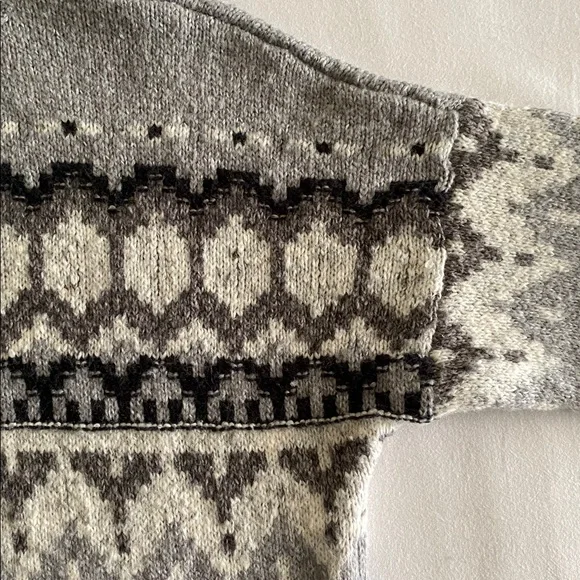 Abercrombie & Fitch Nordic Fair Isle Norwegian pattern knit  mock / roll neck S - Picture 6 of 16